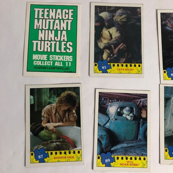 Lot of 8 Teenage Mutant Ninja Turtles The Movie Trading Cards & 1 sticker 1990 - Picture 2 of 12